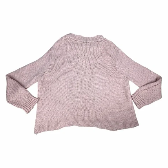 Wooden Ships Women's Oliver Distressed Crew Chunky Sweater In Pink Conch S/M - Picture 7 of 9
